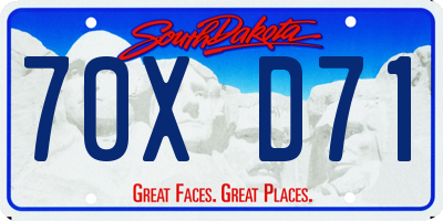 SD license plate 70XD71