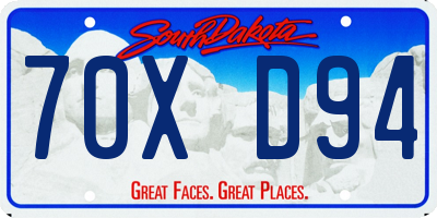 SD license plate 70XD94