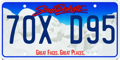 SD license plate 70XD95