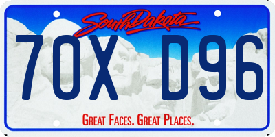 SD license plate 70XD96