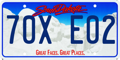 SD license plate 70XE02