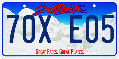 SD license plate 70XE05