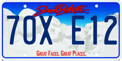 SD license plate 70XE12