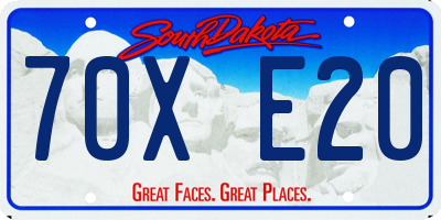 SD license plate 70XE20