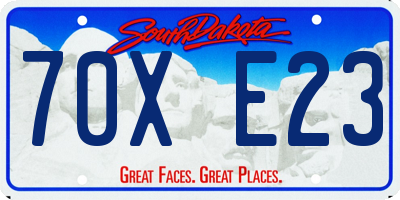SD license plate 70XE23