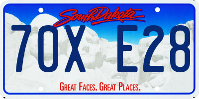 SD license plate 70XE28
