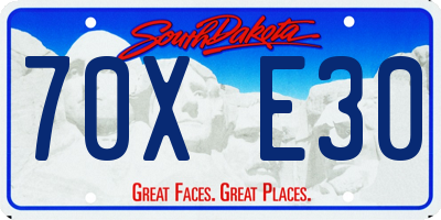 SD license plate 70XE30