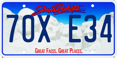 SD license plate 70XE34