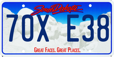 SD license plate 70XE38