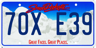SD license plate 70XE39