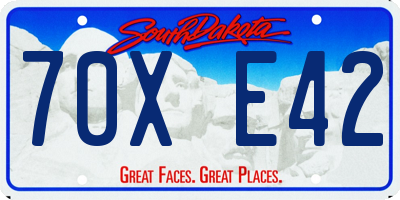 SD license plate 70XE42
