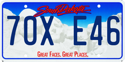 SD license plate 70XE46