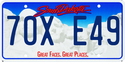 SD license plate 70XE49
