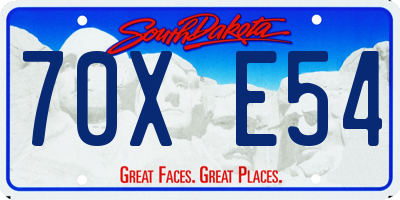 SD license plate 70XE54