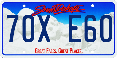 SD license plate 70XE60