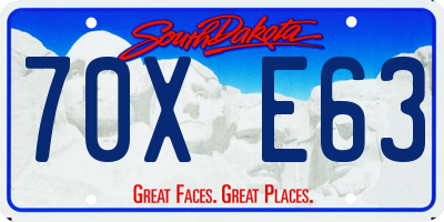 SD license plate 70XE63