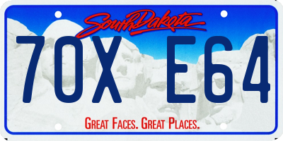 SD license plate 70XE64