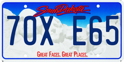 SD license plate 70XE65