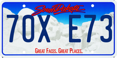 SD license plate 70XE73
