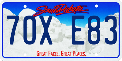 SD license plate 70XE83