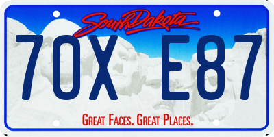 SD license plate 70XE87