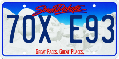 SD license plate 70XE93