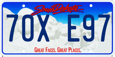 SD license plate 70XE97