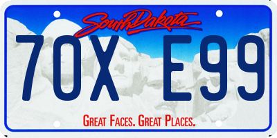 SD license plate 70XE99
