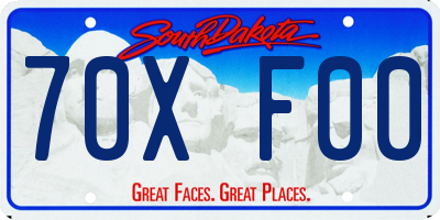 SD license plate 70XF00