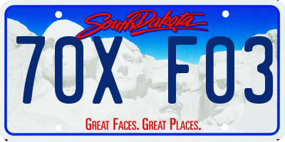 SD license plate 70XF03