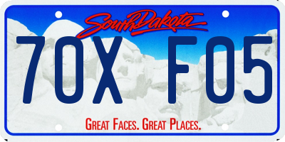 SD license plate 70XF05
