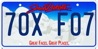 SD license plate 70XF07
