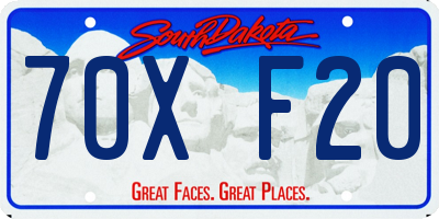 SD license plate 70XF20