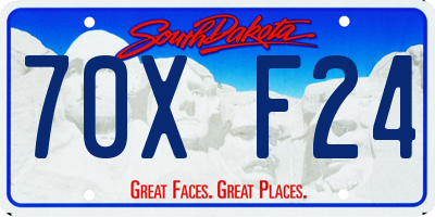 SD license plate 70XF24