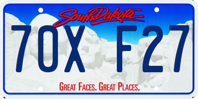 SD license plate 70XF27