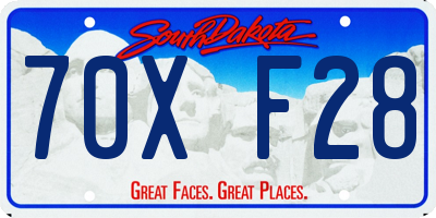 SD license plate 70XF28