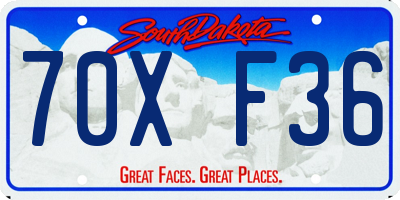 SD license plate 70XF36