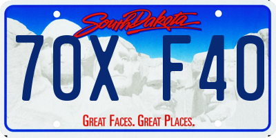 SD license plate 70XF40