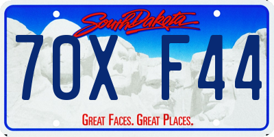 SD license plate 70XF44