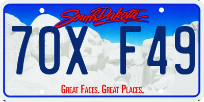 SD license plate 70XF49