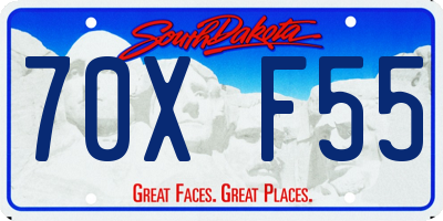 SD license plate 70XF55