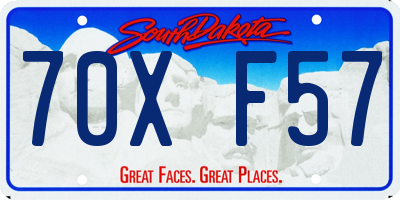 SD license plate 70XF57