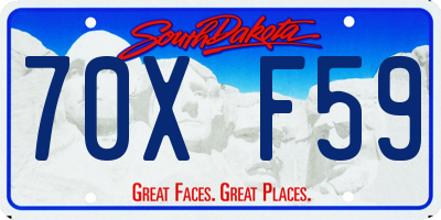 SD license plate 70XF59
