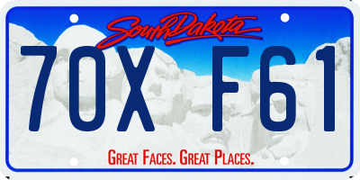 SD license plate 70XF61