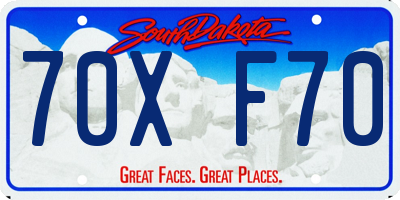 SD license plate 70XF70