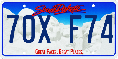 SD license plate 70XF74