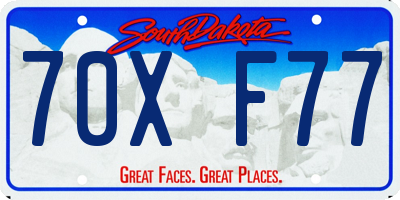 SD license plate 70XF77