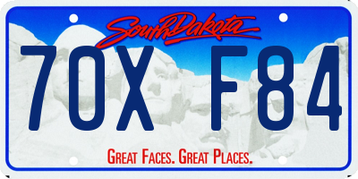 SD license plate 70XF84