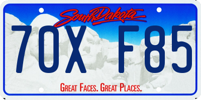 SD license plate 70XF85