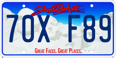SD license plate 70XF89